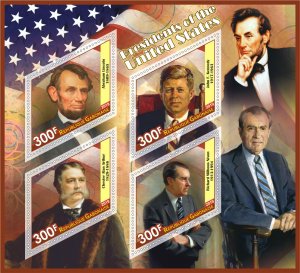 Stamps. Famous people. Presidents of USA   2019 year 1+1 sheets perforated