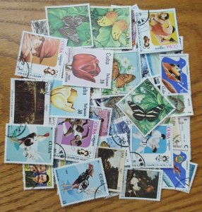 Cuba stamp accumulation, kiloware ,106 different used off paper stamps,