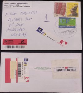 D) 2006, ARGENTINA, CORRESPONDENCE SENT TO URUGUAY, CERTIFIED AIR MAIL, XF