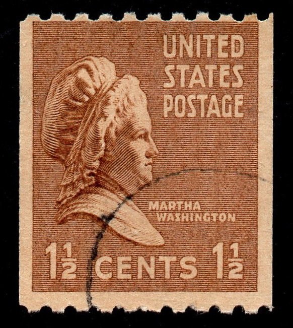 U.S. Scott #849: 1939 1.5¢ Martha Washington Horizontal Coil, Used, F