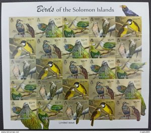 Imperf 2013 Solomon Islands Birds Fauna #1571-74,1579 ! Unique Big Sh ** Qw56