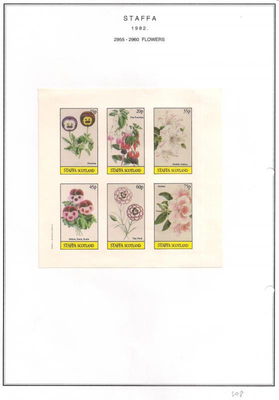 SCOTLAND - STAFFA - 1982 - Flowers #51 - Imperf 6v Sheet - MLH