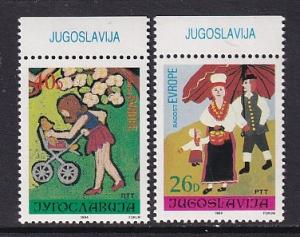 Yugoslavia   #1696-1697   MNH  1984  Joy of  Europe . children`s drawings