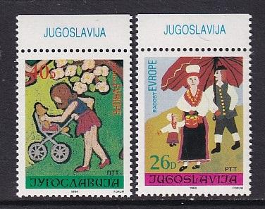 Yugoslavia   #1696-1697   MNH  1984  Joy of  Europe . children`s drawings