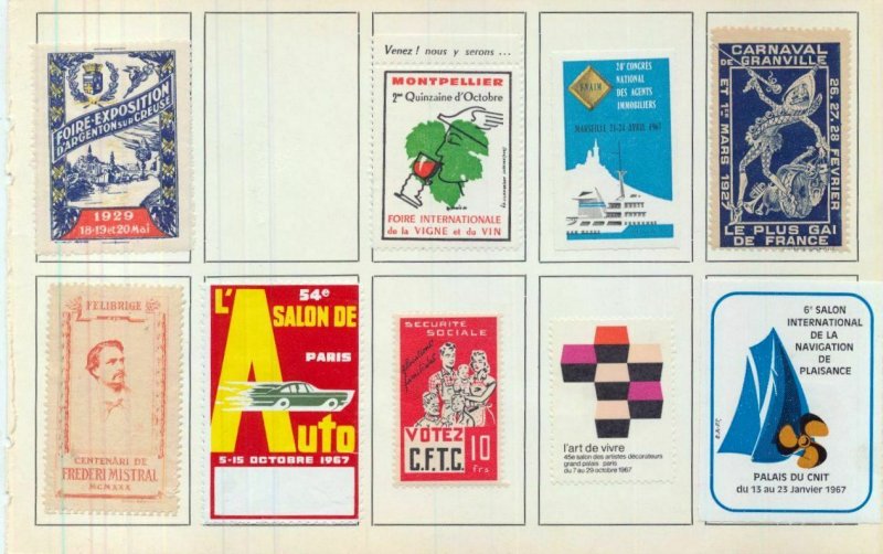 France Old/Modern MH Poster Labels x 50 (NT 3416