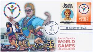 2015, Duel Stamp Cover, Special Olympics, World Games, Irvine CA, FDC, 15-123