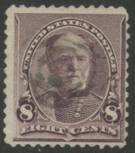 US Sc#225 1890 8c Sherman ABN Small Size Almost Fine Centering Sound Used