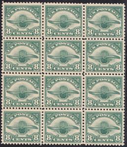 #C4 BLOCK OF 12 VF-XF OG NH CV $480.00++ BQ7379