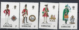Gibraltar 234-37 MNH 1970 Military Uniforms (ak2949)