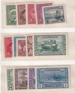 CANADA # 249-262 VF-MLH/MH KGV1 WAR ISSUES NO WAR PLEASE