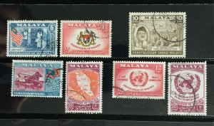MALAYAN FEDERATION 1957 3 issues 7V Fine USED SG#1-7 M3706