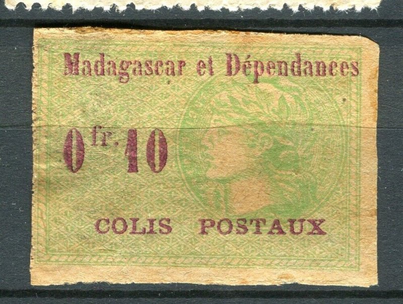 FRENCH COLONIES; MADAGASCAR early 1900s Colis Postaux Mint 10c. value