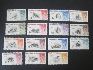 Falkland Islands 1960 Sc 128-142 set MH(except 142 MNH)