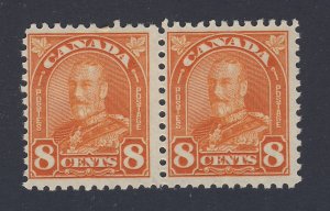 2x Canada Arch Stamps #172-8c Pair 1MNH 1MH Fine  Guide Value = $12.00