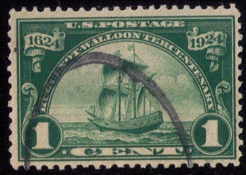 US Scott #614 1c Used HUGUENOT WALLOON Very Fine