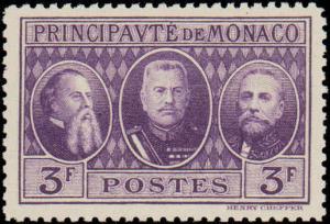 1928 Monaco #100-102, Complete Set(3), Never Hinged