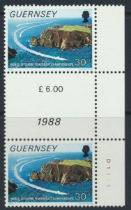 Guernsey  SG 430  SC# 391  Power Boats  MNH  Gutter Pair see scan 