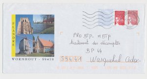 Postal stationery / PAP France 2004 Windmill - Clock tower - Wormhout - Flanders