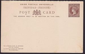 TRINIDAD QV 1½d postcard with reply card fine unused........................5394