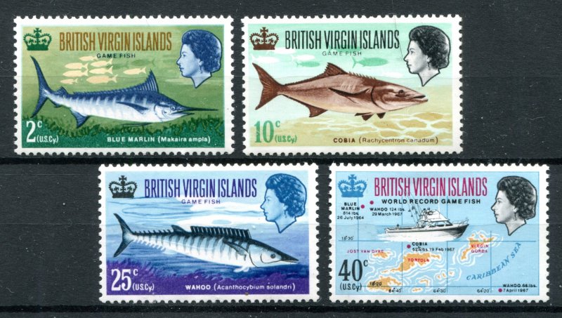 British Virgin Islands 1968 QEII. Game Fishing set of 4. Mint. LH. SG220-223.