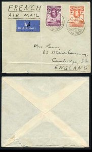 Gold Coast KGVI 6d and 9d on Airmail cover