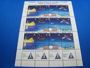 MARSHALL ISLANDS  -  SCOTT # 208a  SPACE COMPLETE PANE OF 3 STRIPS  (wr)
