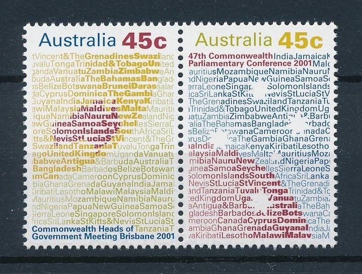 [73850] Australia 2001 Commonwealth Conference Pair  MNH