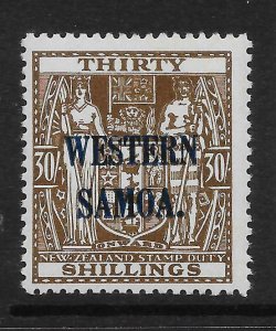 SAMOA SG211 1946 30/= BROWN ARMS MNH