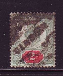 Great Britain Sc 130 1902 /2 d yellow green & carmine Edward VII stamp used