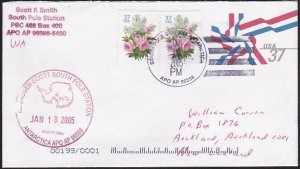USA ANTARCTIC 2005 Cover and penguin cinderella ex South Pole station......B4413
