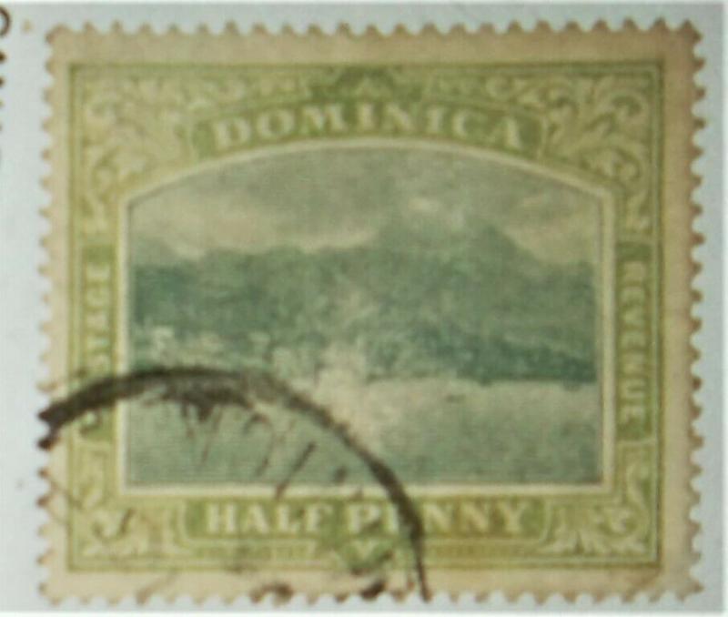 1903 DOMINICA  Early Selections: Scott #25 ½p View of Roseau Used 