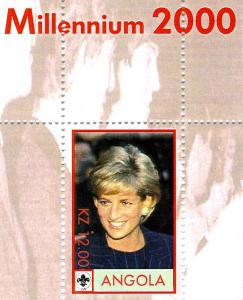 Angola Princess Diana Millennium 2000 s/s Perforated mnh.vf