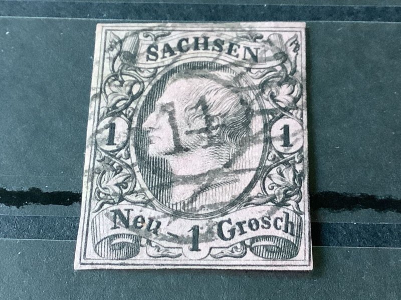 Saxony 1855 Grid Number cancel 14 for Bautzen  Stamp 57193