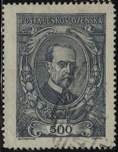 CZECHOSLOVAKIA  1920 Sc 62 Used VF 500h, Pres. Masaryk