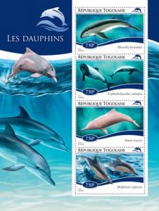 TOGO 2014 SHEET DOLPHINS MARINE LIFE tg14711a