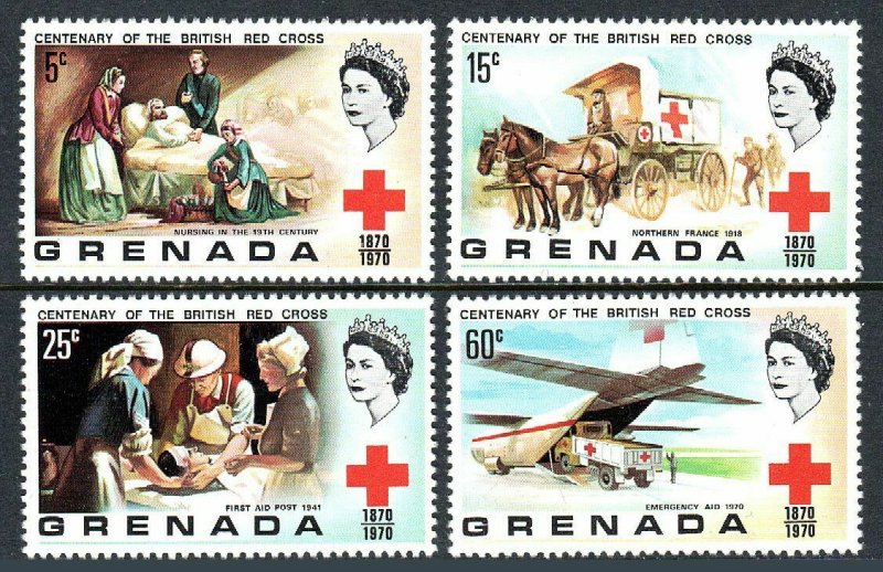 Grenada 395-398, MNH. British Red Cross Societies, Centenary, 1970