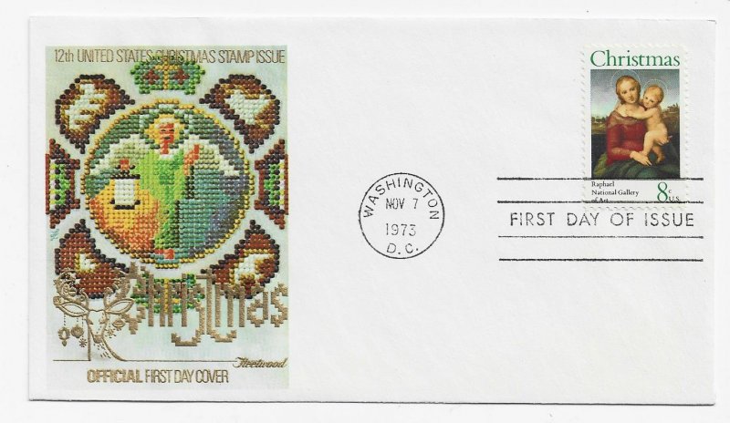 US 1507 8c Christmas Madonna & Child on FDC Fleetwood Cachet Unadd ECV $12.50