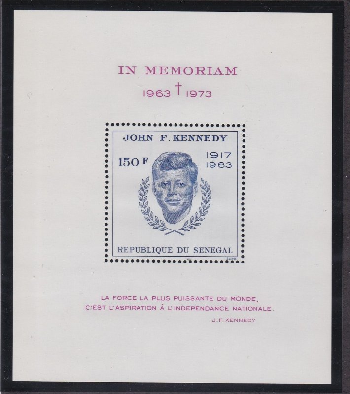 Senegal # 396, John F. Kennedy Souvenir Sheet, NH, 1/2 Cat.