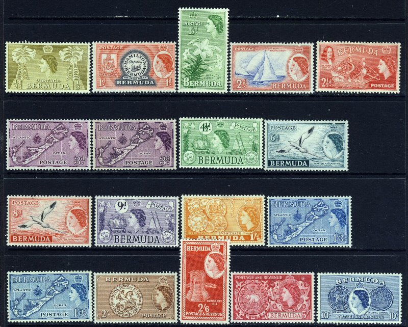 BERMUDA Queen Elizabeth II 1953-62 Full Pictorial Set ex 4d&£1 SG 135 - 149 MINT 