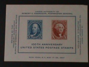 UNITED STATES-1947 SC#948 CENTENARY OF INTEL. STAMP SHOW USD-S/S-VF-77 YEARS