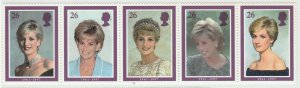 GB 1998 Diana Princess of Wales Commemoration strip of 5V MNH SG#2021-2025 S1134