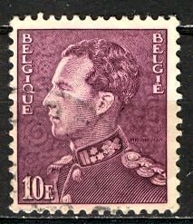 Belgium; 1951: Sc. # 307; Used Single Reddish Violet Stamp