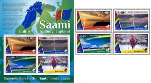 Finland 2023 Lapland Cultural Autonomy Saami BeePost set and block MNH