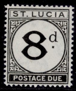 ST. LUCIA GVI SG D6, 8d black, NH MINT. Cat £15.