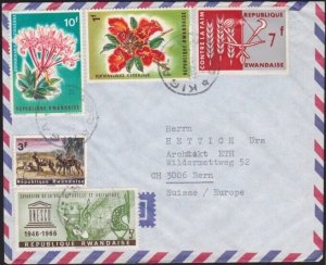 RWANDA 1960s airmail cover Kigali to Switzerland...........................A6549