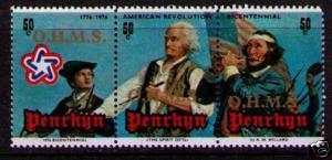 PENRHYN ISLAND Sc# O13 MNH FVF 3STRIP Drummer boy Fifer