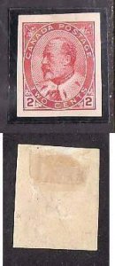 Canada-Sc#90a- id1657-unused heavy hinged 2c carmine Imperforate KEVII-1903