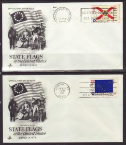 US 1633-1682 State Flags 1976 Artcraft S/50 U/A FDC