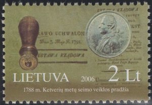 Lithuania 2006 MNH Sc 816c 2 l Four-year Sejm 1788