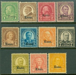 EDW1949SELL : USA 1929 Scott #658-68 Fine-Very Fine, Mint Never Hinged. Cat $431